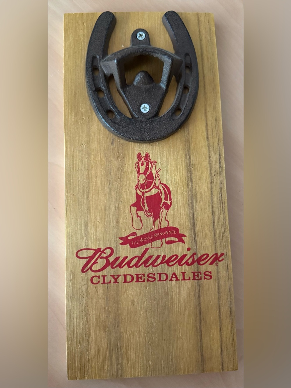 Budweiser Red Clydesdales Hanging Bottle Opener